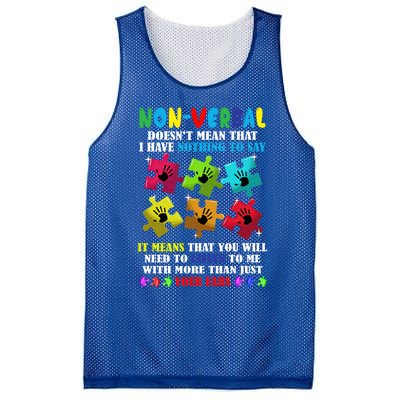 Nonverbal Autism Awareness Neurodiversity Acceptance Gift Mesh Reversible Basketball Jersey Tank