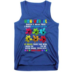 Nonverbal Autism Awareness Neurodiversity Acceptance Gift Tank Top