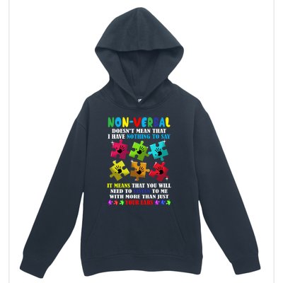 Nonverbal Autism Awareness Neurodiversity Acceptance Gift Urban Pullover Hoodie