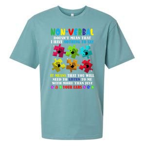 Nonverbal Autism Awareness Neurodiversity Acceptance Gift Sueded Cloud Jersey T-Shirt