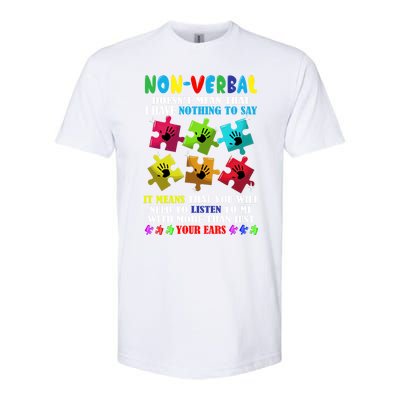 Nonverbal Autism Awareness Neurodiversity Acceptance Gift Softstyle CVC T-Shirt