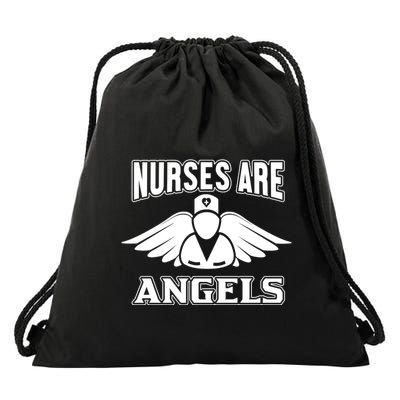 Nurses Are Angels Drawstring Bag