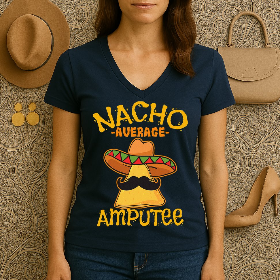 Nacho Average Amputee Mexican Amputation Cinco De Mayo Party Women's V-Neck T-Shirt