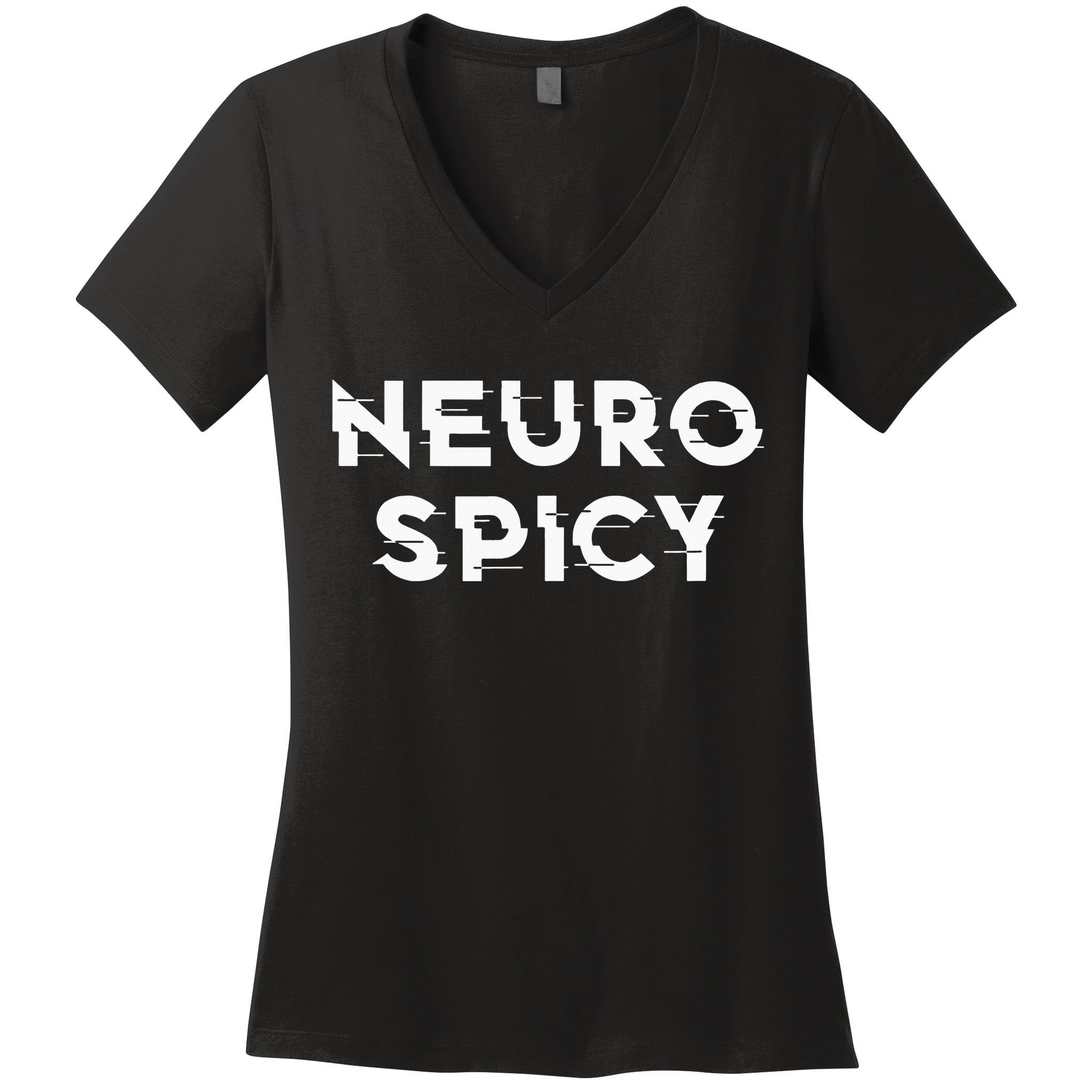 Neurospicy ADHD Autism Neurodiversity Neurodivergent Women's V-Neck T-Shirt