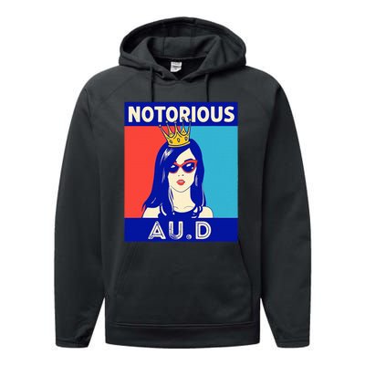 N.O.T.O.R.I.O.U.S Au.D Audiologist Funny Audiology Women Performance Fleece Hoodie