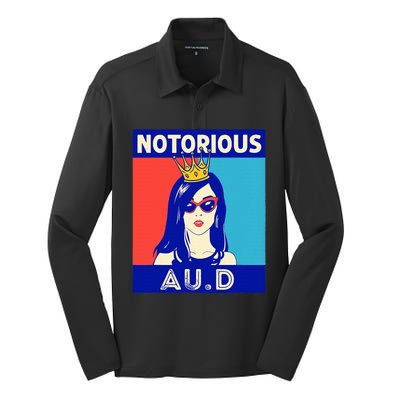 N.O.T.O.R.I.O.U.S Au.D Audiologist Funny Audiology Women Silk Touch Performance Long Sleeve Polo