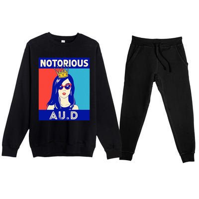 N.O.T.O.R.I.O.U.S Au.D Audiologist Funny Audiology Women Premium Crewneck Sweatsuit Set