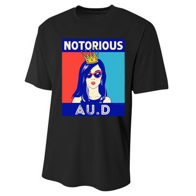 N.O.T.O.R.I.O.U.S Au.D Audiologist Funny Audiology Women Performance Sprint T-Shirt