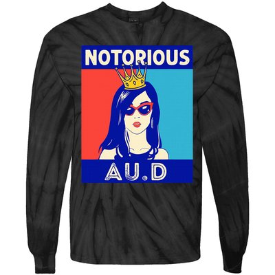 N.O.T.O.R.I.O.U.S Au.D Audiologist Funny Audiology Women Tie-Dye Long Sleeve Shirt