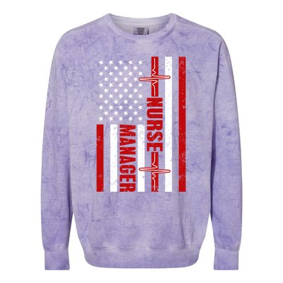 Nurse Ager American Flag Usa Heartbeat Stethoscope Nurse Cute Gift Colorblast Crewneck Sweatshirt