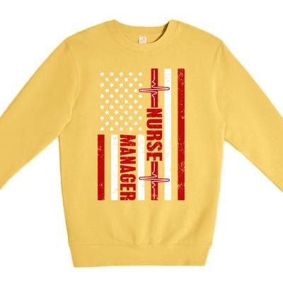 Nurse Ager American Flag Usa Heartbeat Stethoscope Nurse Cute Gift Premium Crewneck Sweatshirt