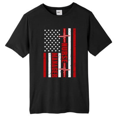 Nurse Ager American Flag Usa Heartbeat Stethoscope Nurse Cute Gift Tall Fusion ChromaSoft Performance T-Shirt