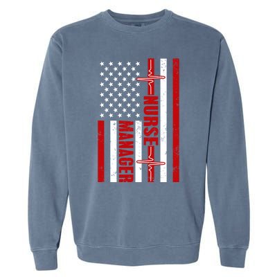 Nurse Ager American Flag Usa Heartbeat Stethoscope Nurse Cute Gift Garment-Dyed Sweatshirt