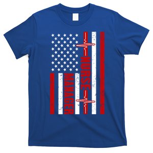 Nurse Ager American Flag Usa Heartbeat Stethoscope Nurse Cute Gift T-Shirt