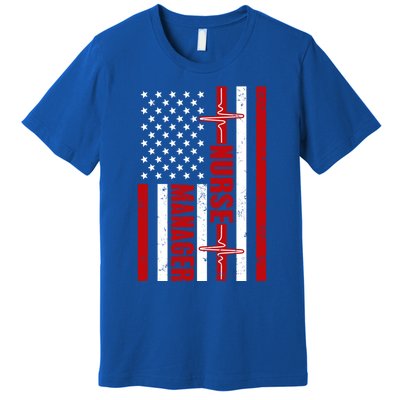 Nurse Ager American Flag Usa Heartbeat Stethoscope Nurse Cute Gift Premium T-Shirt