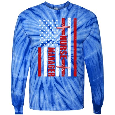 Nurse Ager American Flag Usa Heartbeat Stethoscope Nurse Cute Gift Tie-Dye Long Sleeve Shirt