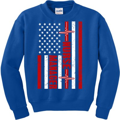 Nurse Ager American Flag Usa Heartbeat Stethoscope Nurse Cute Gift Kids Sweatshirt