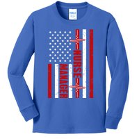 Nurse Ager American Flag Usa Heartbeat Stethoscope Nurse Cute Gift Kids Long Sleeve Shirt