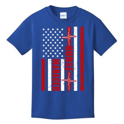 Nurse Ager American Flag Usa Heartbeat Stethoscope Nurse Cute Gift Kids T-Shirt