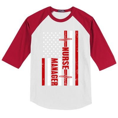 Nurse Ager American Flag Usa Heartbeat Stethoscope Nurse Cute Gift Kids Colorblock Raglan Jersey