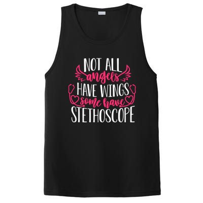 Not All Angels Have Wings Some Have Stethoscope Funny Nurse Funny Gift PosiCharge Competitor Tank