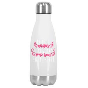 Not All Angels Have Wings Some Have Stethoscope Funny Nurse Funny Gift Stainless Steel Insulated Water Bottle