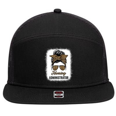 Nursing Administrator Appreciation Day Leopard For Nurses Gift 7 Panel Mesh Trucker Snapback Hat