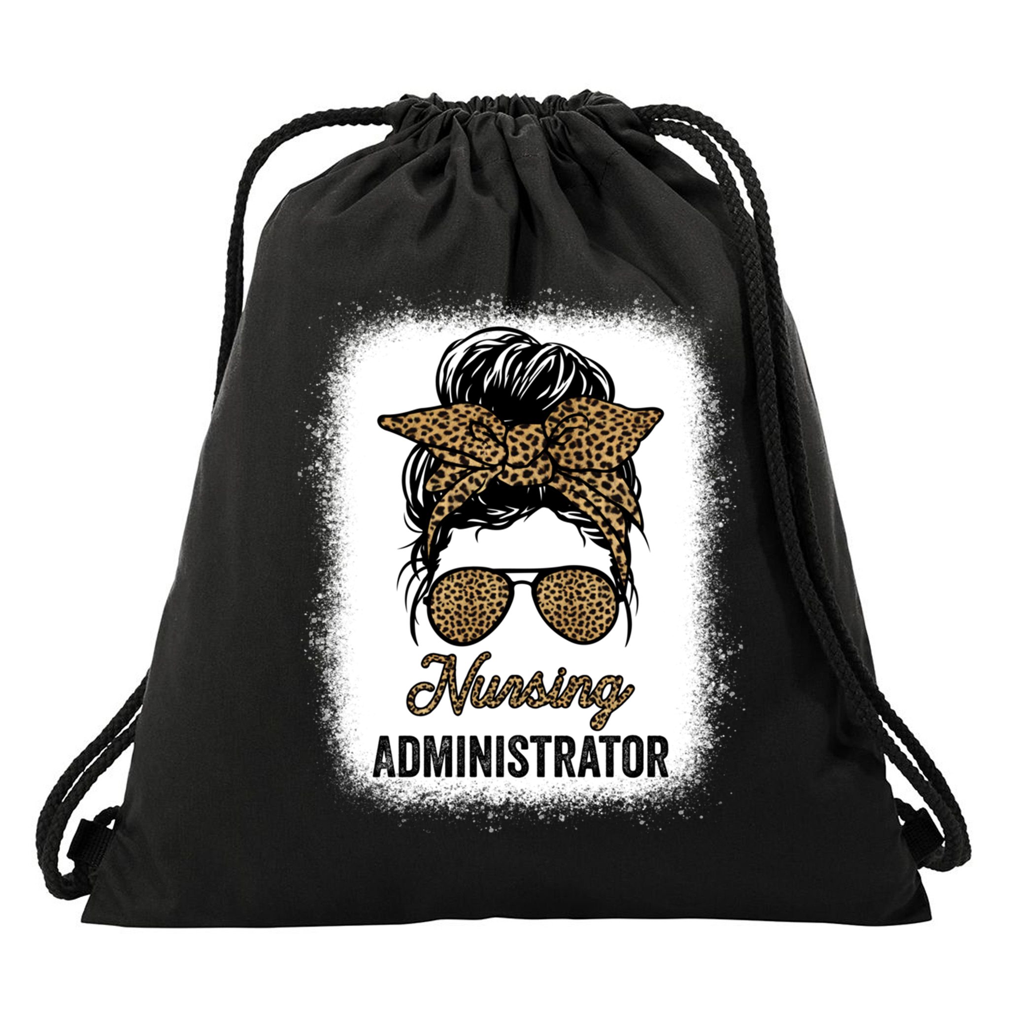 Nursing Administrator Appreciation Day Leopard For Nurses Gift Drawstring Bag