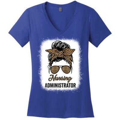 Nursing Administrator Appreciation Day Leopard For Nurses Gift Women's V-Neck T-Shirt