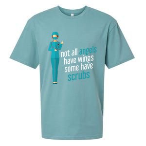 Not All Angels Have Wings Some Have Scrub Nurse Great Gift Sueded Cloud Jersey T-Shirt