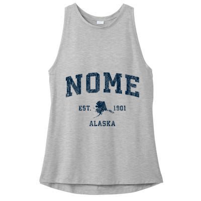 Nome Alaska Ak Vintage Sports Ladies PosiCharge Tri-Blend Wicking Tank