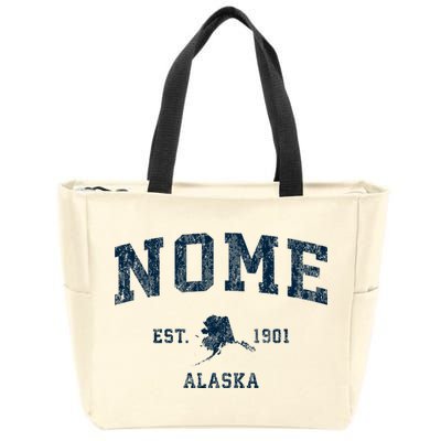 Nome Alaska Ak Vintage Sports Zip Tote Bag