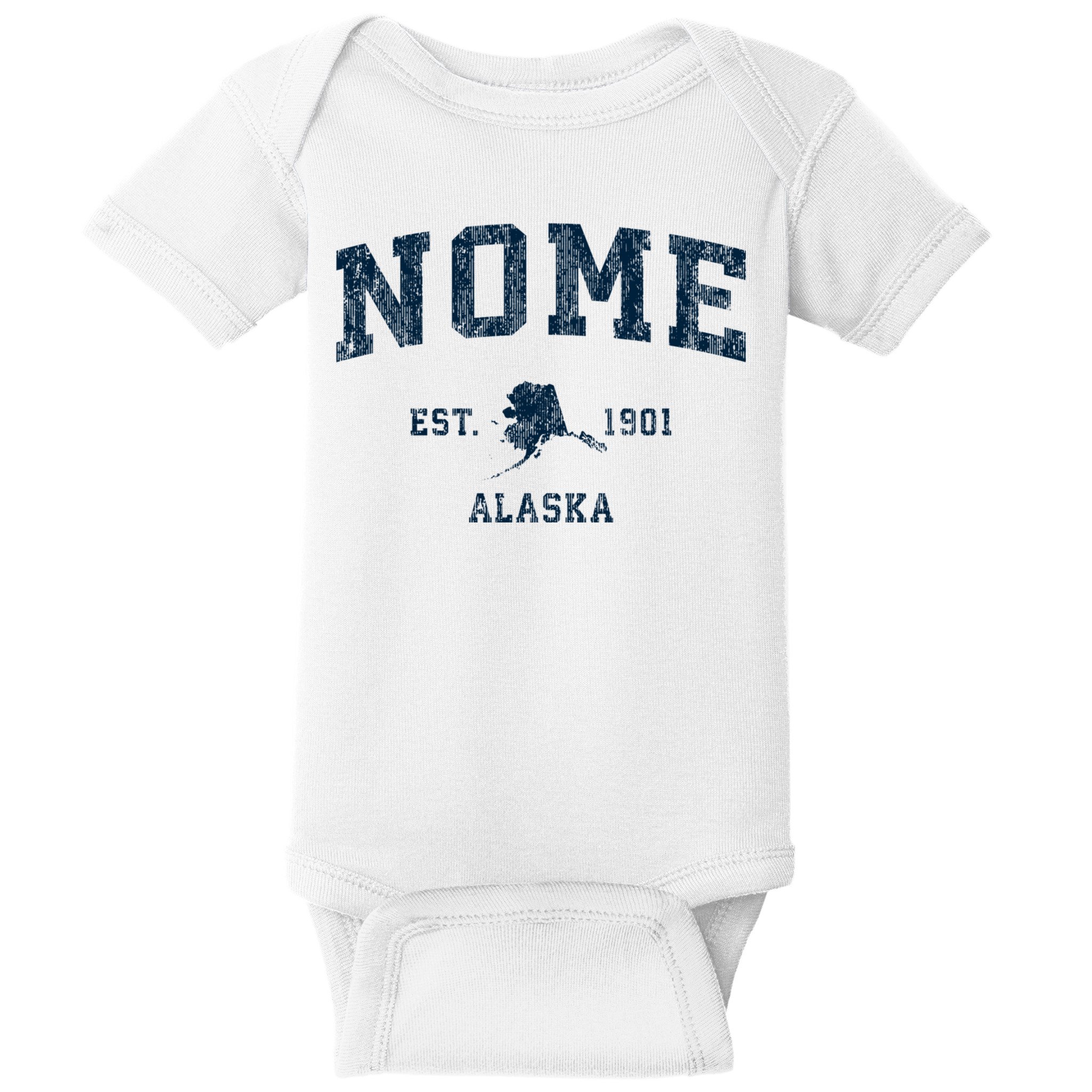 Nome Alaska Ak Vintage Sports Baby Bodysuit