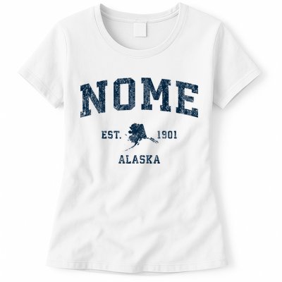 Nome Alaska Ak Vintage Sports Womens T-Shirt
