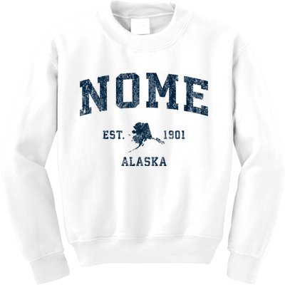 Nome Alaska Ak Vintage Sports Kids Sweatshirt