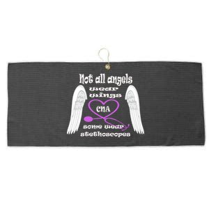 Not All Angels Wear Wings Some Wear Stethoscopes Cna Nursing Gift Large Microfiber Waffle Golf Towel