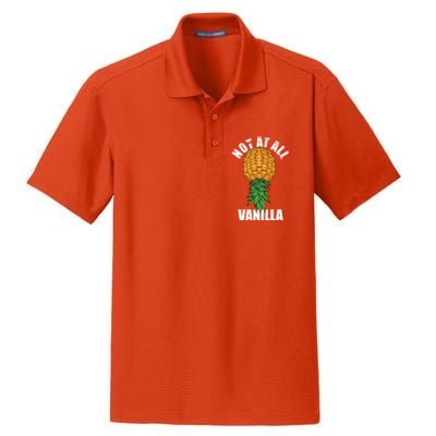 Not At All Vanilla Swinger Upside Down Pineapple Gift Dry Zone Grid Polo