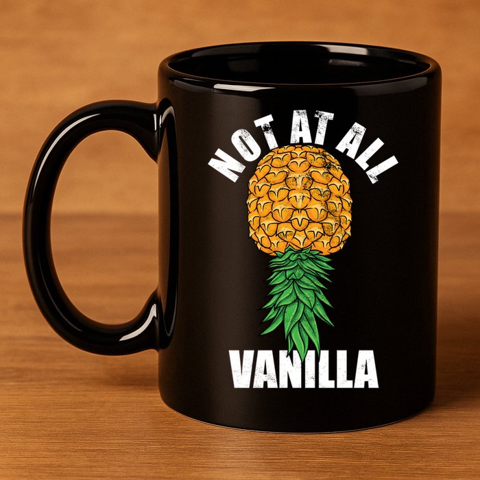 Not At All Vanilla Swinger Upside Down Pineapple Gift 11oz C Handle Ceramic Mug