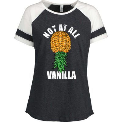 Not At All Vanilla Swinger Upside Down Pineapple Gift Enza Ladies Jersey Colorblock Tee