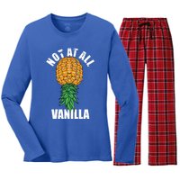 Not At All Vanilla Swinger Upside Down Pineapple Gift Women's Long Sleeve Flannel Pajama Set 