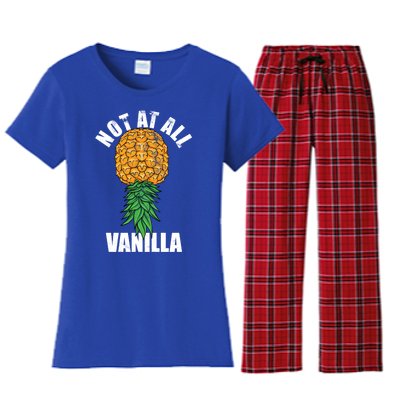 Not At All Vanilla Swinger Upside Down Pineapple Gift Women's Flannel Pajama Set