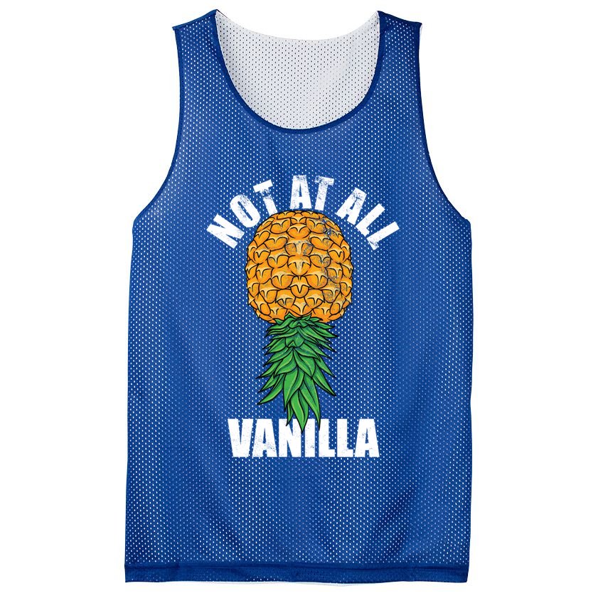Not At All Vanilla Swinger Upside Down Pineapple Gift Mesh Reversible Basketball Jersey Tank