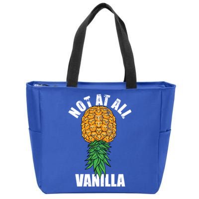 Not At All Vanilla Swinger Upside Down Pineapple Gift Zip Tote Bag