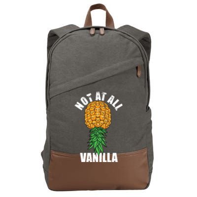 Not At All Vanilla Swinger Upside Down Pineapple Gift Cotton Canvas Backpack