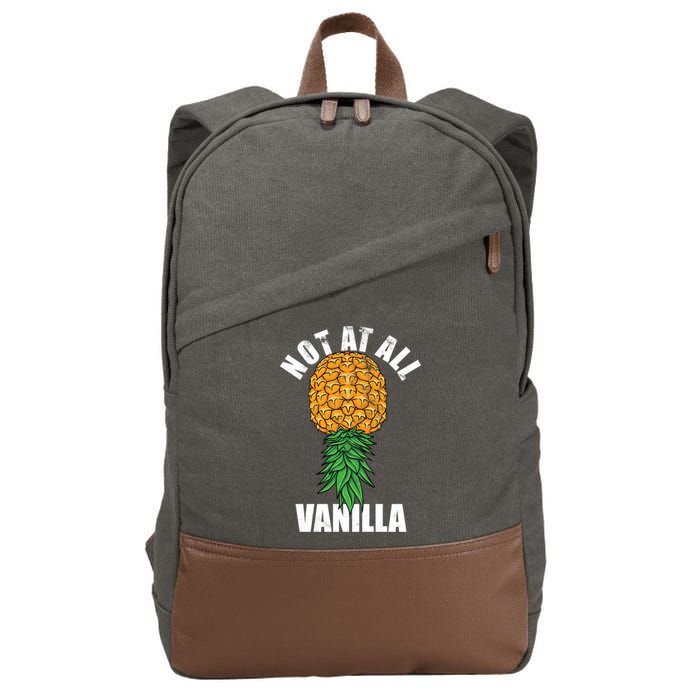 Not At All Vanilla Swinger Upside Down Pineapple Gift Cotton Canvas Backpack