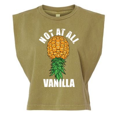 Not At All Vanilla Swinger Upside Down Pineapple Gift Garment-Dyed Women's Muscle Tee