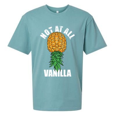 Not At All Vanilla Swinger Upside Down Pineapple Gift Sueded Cloud Jersey T-Shirt