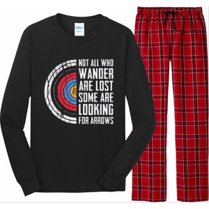 Not All Are Lost Some Looking For Arrows Bow Funny Archery Long Sleeve Pajama Set