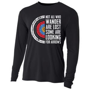 Not All Are Lost Some Looking For Arrows Bow Funny Archery Cooling Performance Long Sleeve Crew