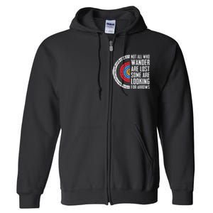 Not All Are Lost Some Looking For Arrows Bow Funny Archery Full Zip Hoodie